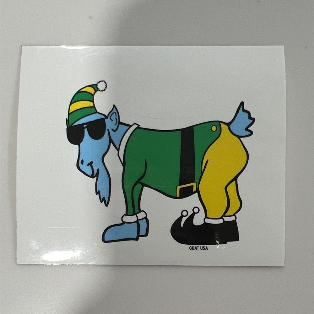 Goat Graphic Sticker - Green, Yellow, Blue